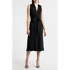 Kobi Halperin Lex Front Tie Midi Dress In Black