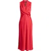 Kobi Halperin Lex Front Tie Midi Dress In Red