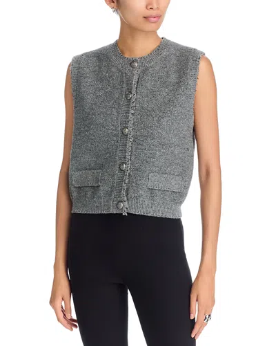 Kobi Halperin Lilah Sleeveless Button Front Sweater In Gray