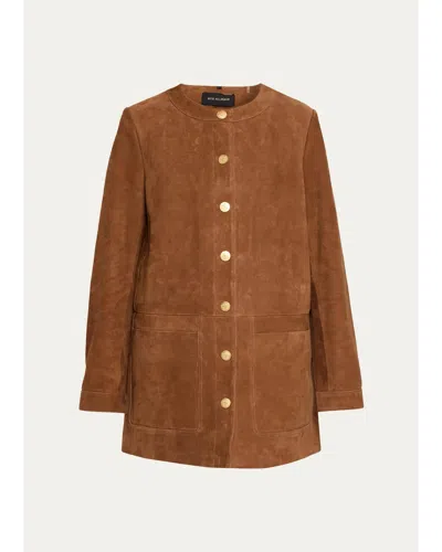 Kobi Halperin Linda Bonded Suede Coat In Brown