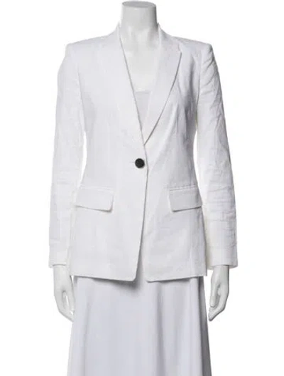 Pre-owned Kobi Halperin Linen Blazer In White
