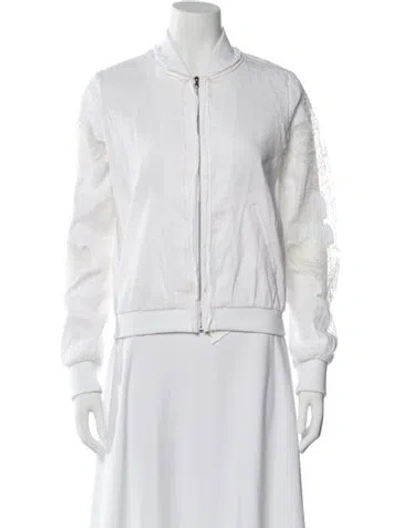 Pre-owned Kobi Halperin Linen Bomber Jacket In White