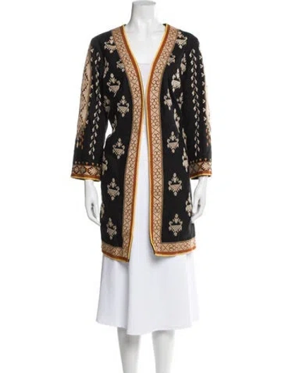 Pre-owned Kobi Halperin Linen Floral Print Evening Jacket In Multi