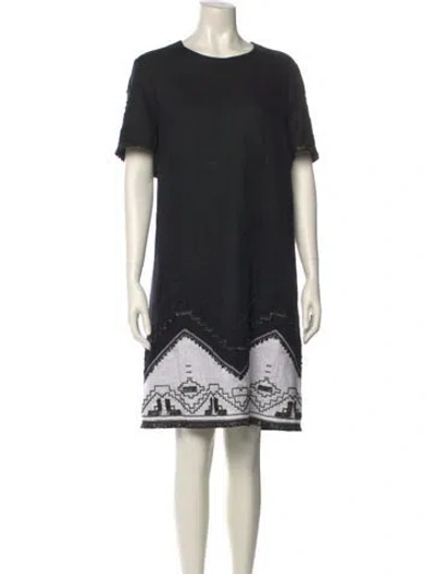 Pre-owned Kobi Halperin Linen Knee-length Dress In Black