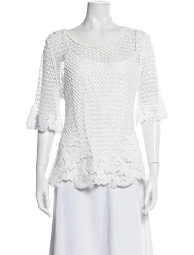 Pre-owned Kobi Halperin Linen Midi Length Dress In White