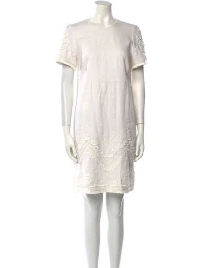 Pre-owned Kobi Halperin Linen Mini Dress In White