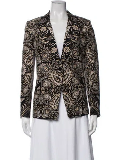 Pre-owned Kobi Halperin Linen Patterned Blazer W/ Tags In Yellow