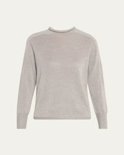 Kobi Halperin Lisa Funnel-neck Shimmer Knit Sweater In Neutral