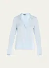 Kobi Halperin Liv Split-cuff Stretch Silk Blouse In Coast