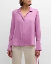 Kobi Halperin Liv Split-cuff Stretch Silk Blouse In Tulip
