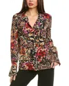 Kobi Halperin August Metallic Clip Dot Blouse In Black