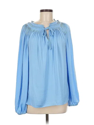 Pre-owned Kobi Halperin Long Sleeve Blouse In Blue