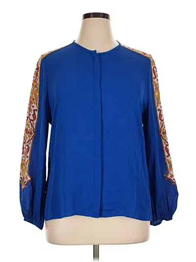 Pre-owned Kobi Halperin Long Sleeve Blouse In Blue