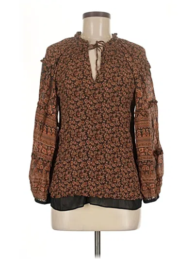 Pre-owned Kobi Halperin Long Sleeve Blouse In Brown