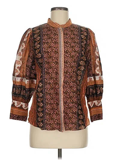Pre-owned Kobi Halperin Long Sleeve Blouse In Brown