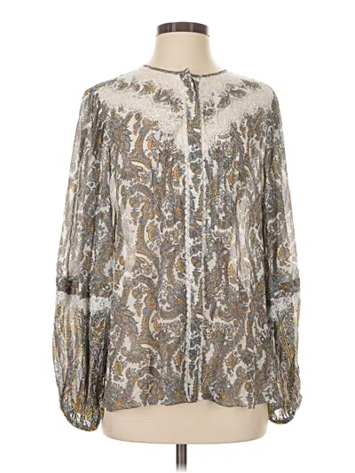 Kobi Halperin Long Sleeve Blouse In Silver