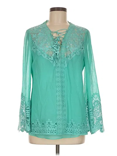 Pre-owned Kobi Halperin Long Sleeve Blouse In Teal