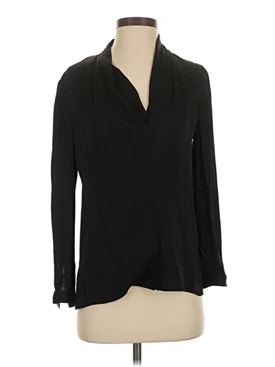 Pre-owned Kobi Halperin Long Sleeve Silk Top Black Cowl Neck Tops
