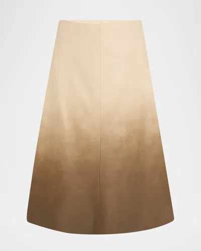 KOBI HALPERIN LUCIEN OMBRE LEATHER MIDI SKIRT