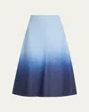 Kobi Halperin Lucien Ombre Leather Midi Skirt In Horizon Multi