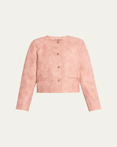 Kobi Halperin Lyles Boxy Faux Leather Jacket In Rouge