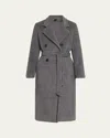 Kobi Halperin Lyra Chain-trim Double-breasted Coat In Grey Melange
