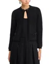Kobi Halperin Madeline Fuzzy Bead-trim Sweater In Black