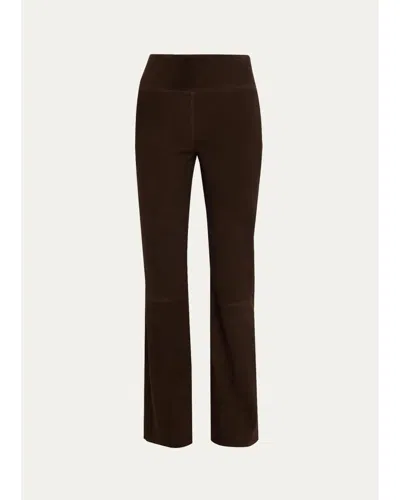 Kobi Halperin Madi Straight-leg Suede Pants In Multi