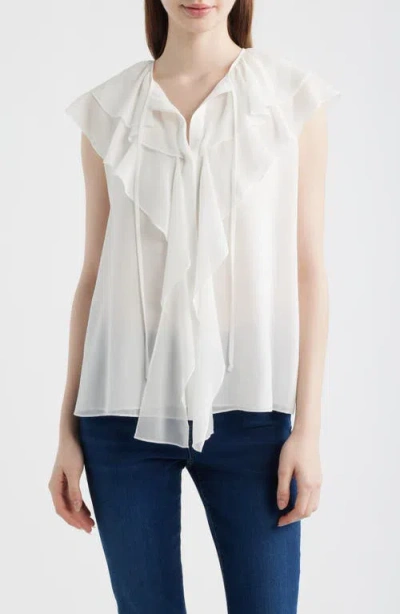 Kobi Halperin Maren Ruffle Cap Sleeve Top In White