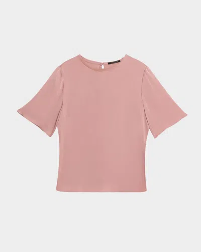 Kobi Halperin Maryl Crewneck Silk Blouse In Pink