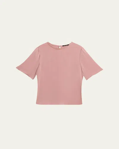 Kobi Halperin Maryl Crewneck Silk Blouse In Vintage Ro