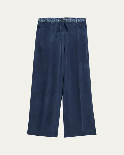 Kobi Halperin Mason Wide-leg Drawstring Pants In Blue