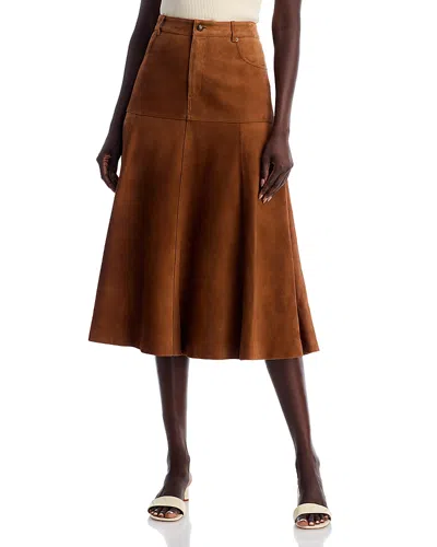 Kobi Halperin Matty Suede Skirt In Brown