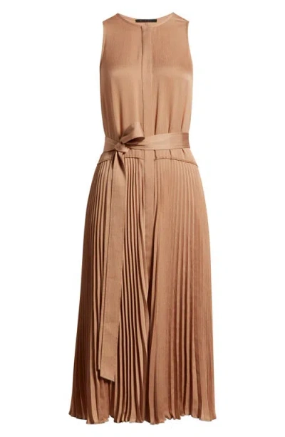 Kobi Halperin Maxine Crinkle Pleated Midi Dress In Brown