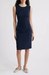 Kobi Halperin Meridian Twill Sheath Dress In Navy