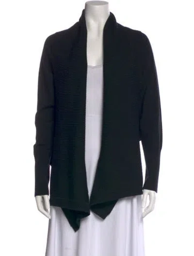 Pre-owned Kobi Halperin Merino Wool Open Front Sweater In Black