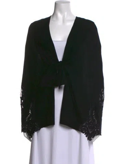 Pre-owned Kobi Halperin Merino Wool Open Front Sweater In Black