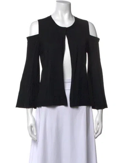 Pre-owned Kobi Halperin Merino Wool Open Front Sweater In Black