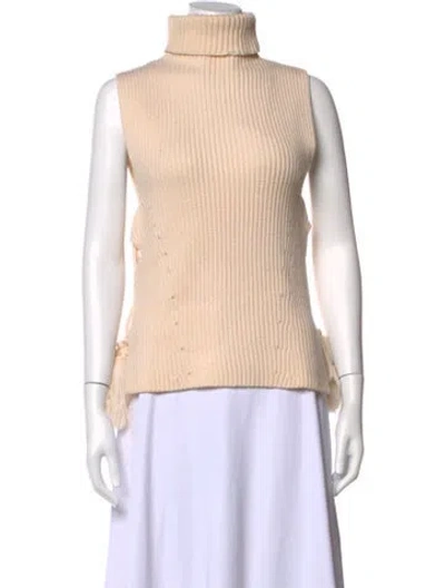 Pre-owned Kobi Halperin Merino Wool Turtleneck Sweater In Neutral