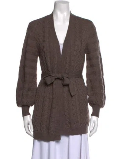 Pre-owned Kobi Halperin Merino Wool V-neck Sweater W/ Tags In Brown