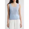 Kobi Halperin Metallic Sweater Tank In Light Blue