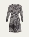 Kobi Halperin Michelle Floral Lace-print Dress In Brown