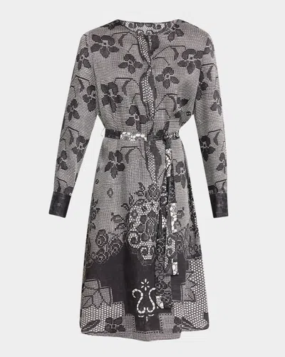 Kobi Halperin Michelle Floral Lace-print Dress In Multi