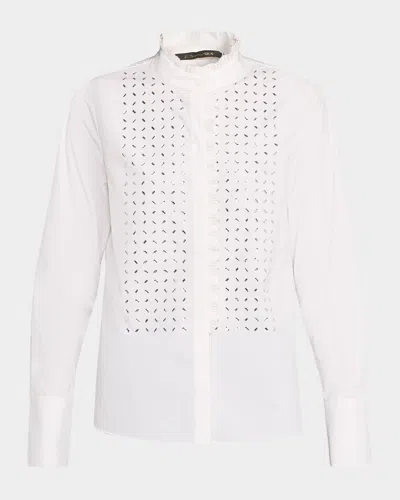 Kobi Halperin Mick Embellished Ruffle-trim Blouse In White