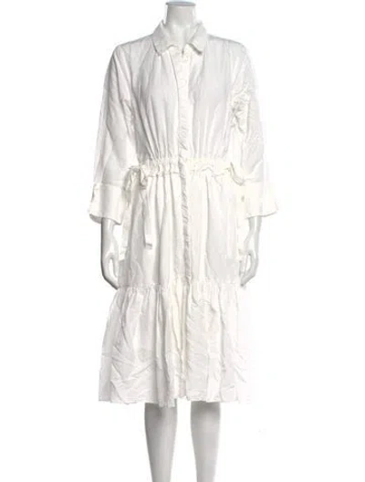Pre-owned Kobi Halperin Midi Length Dress In White