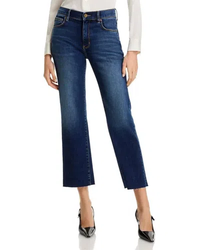 Kobi Halperin Mika Cropped Raw Cut Jeans In Super Indigo In Blue