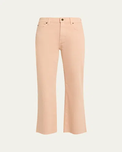 Kobi Halperin Mika Flare-leg Raw Hem Crop Pants In Neutral