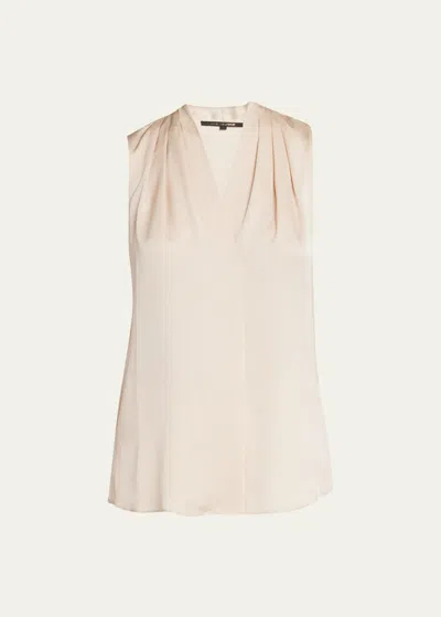 Kobi Halperin Mila Silk-stretch Sleeveless Top In Antique