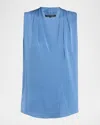 Kobi Halperin Mila Silk-stretch Sleeveless Top In Blue