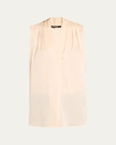Kobi Halperin Mila Silk-stretch Sleeveless Top In Canvas